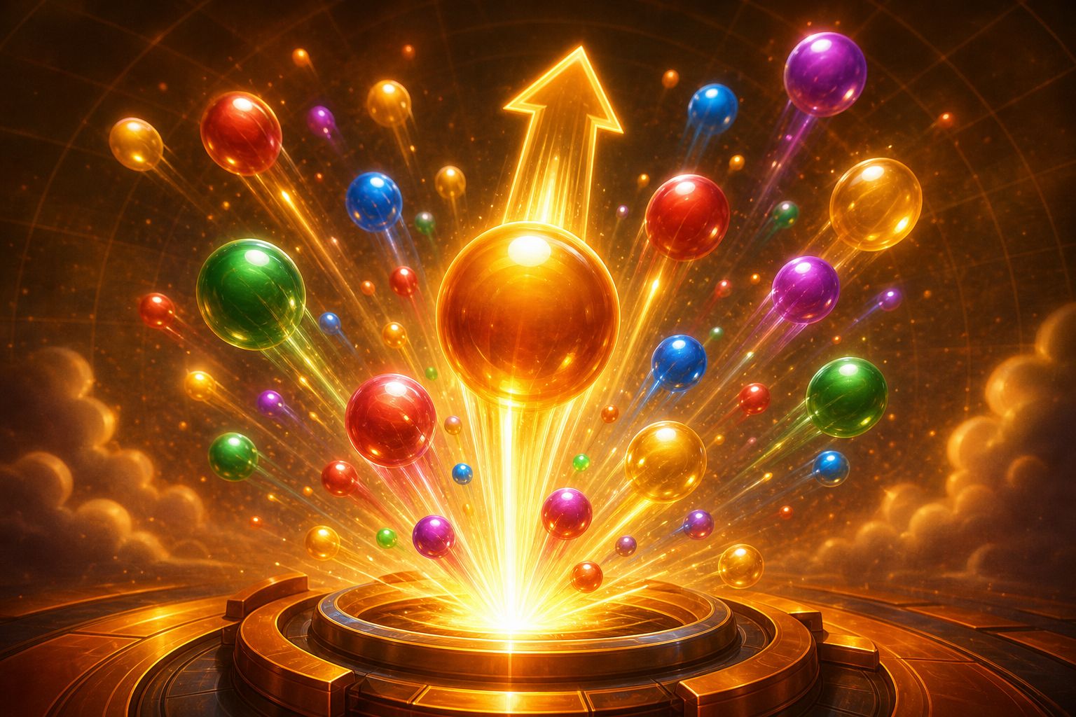 Bubble Shooter — fliegende Kugeln als Spielposter