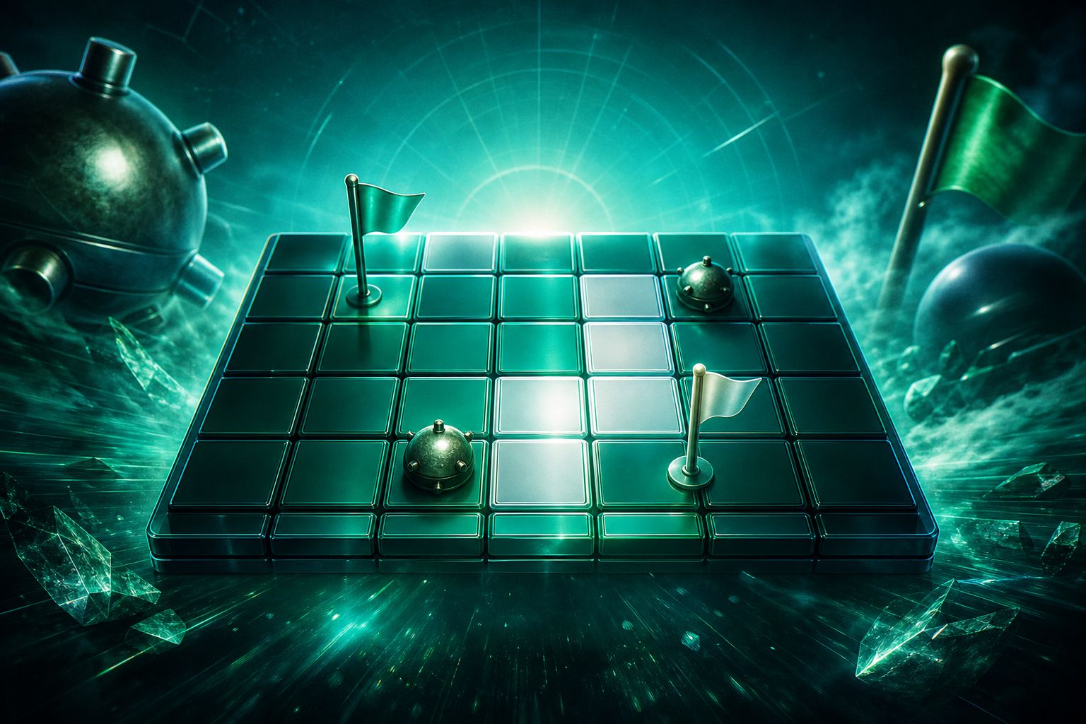 Minesweeper — Minenfeld-Raster als Spielposter